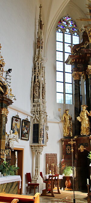 Mauer bei Melk, Pfarrkirche Mariä Geburt, Sakramentshaus, Wiener Dombauhütte, 1506